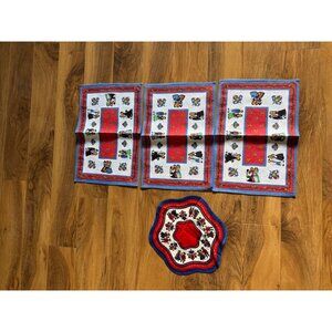 Vintage Austria Kolf  Folk Art-Themed Placemats & Decorative Doily Set